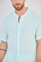 Mint Short Sleeve Linen Shirt
