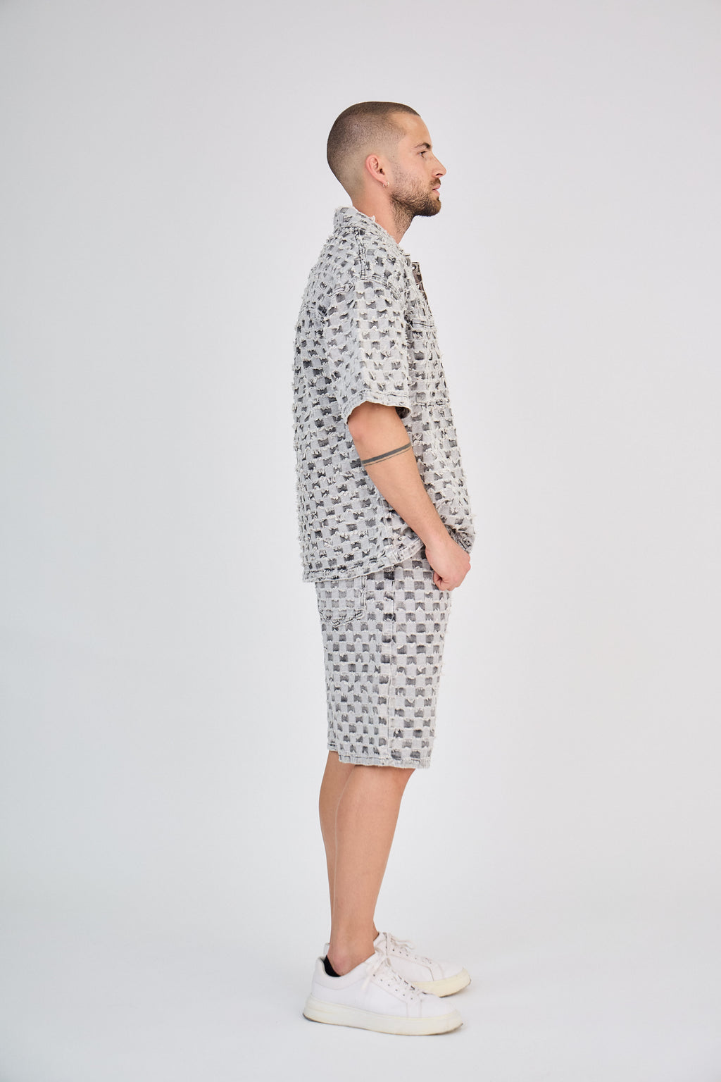 Ensemble Jeans Gris Motif