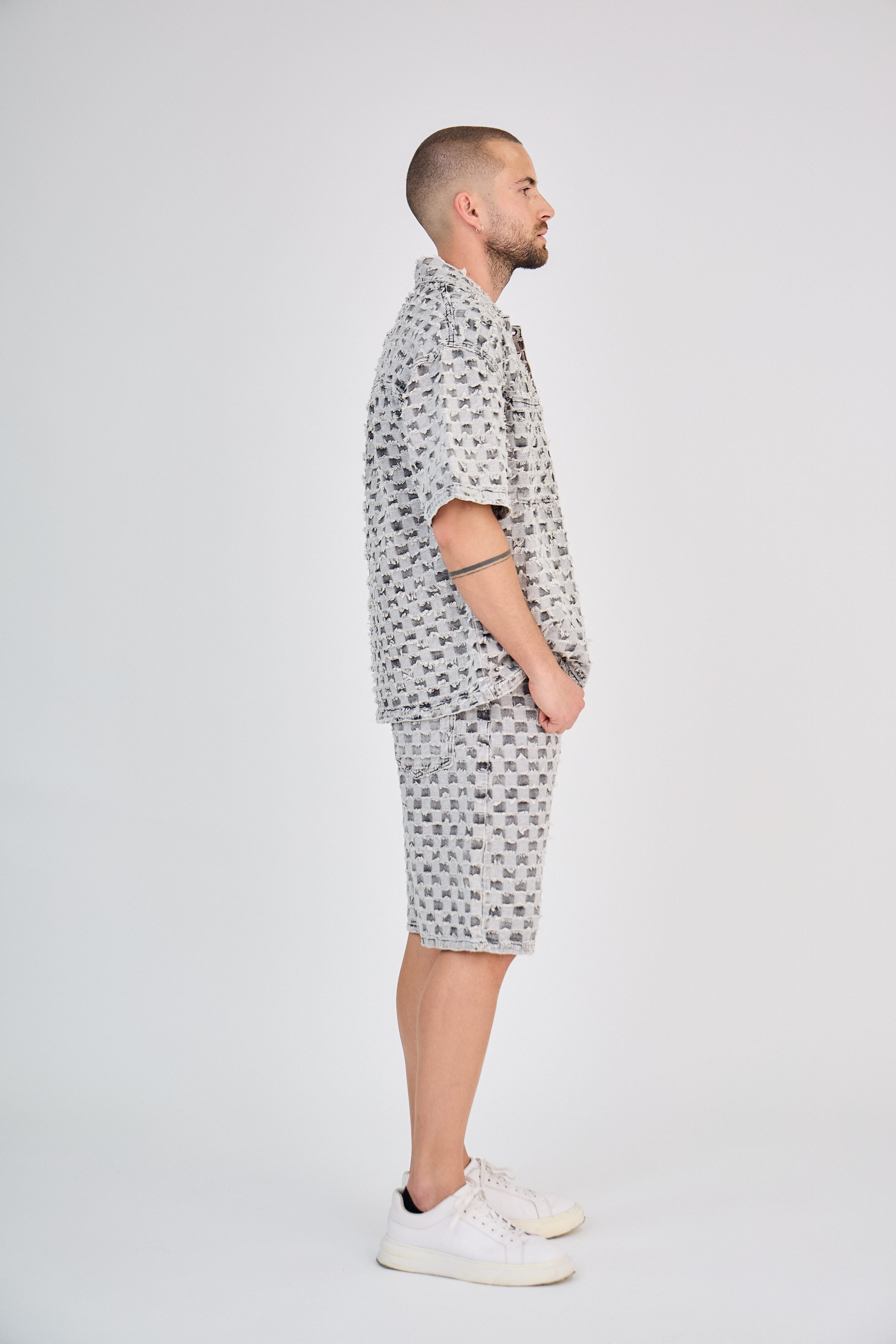 Ensemble Jeans Gris Motif