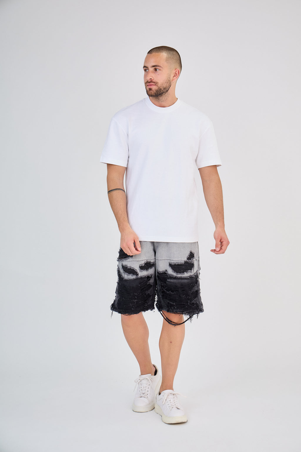 Short Jean Noir Effet Splash