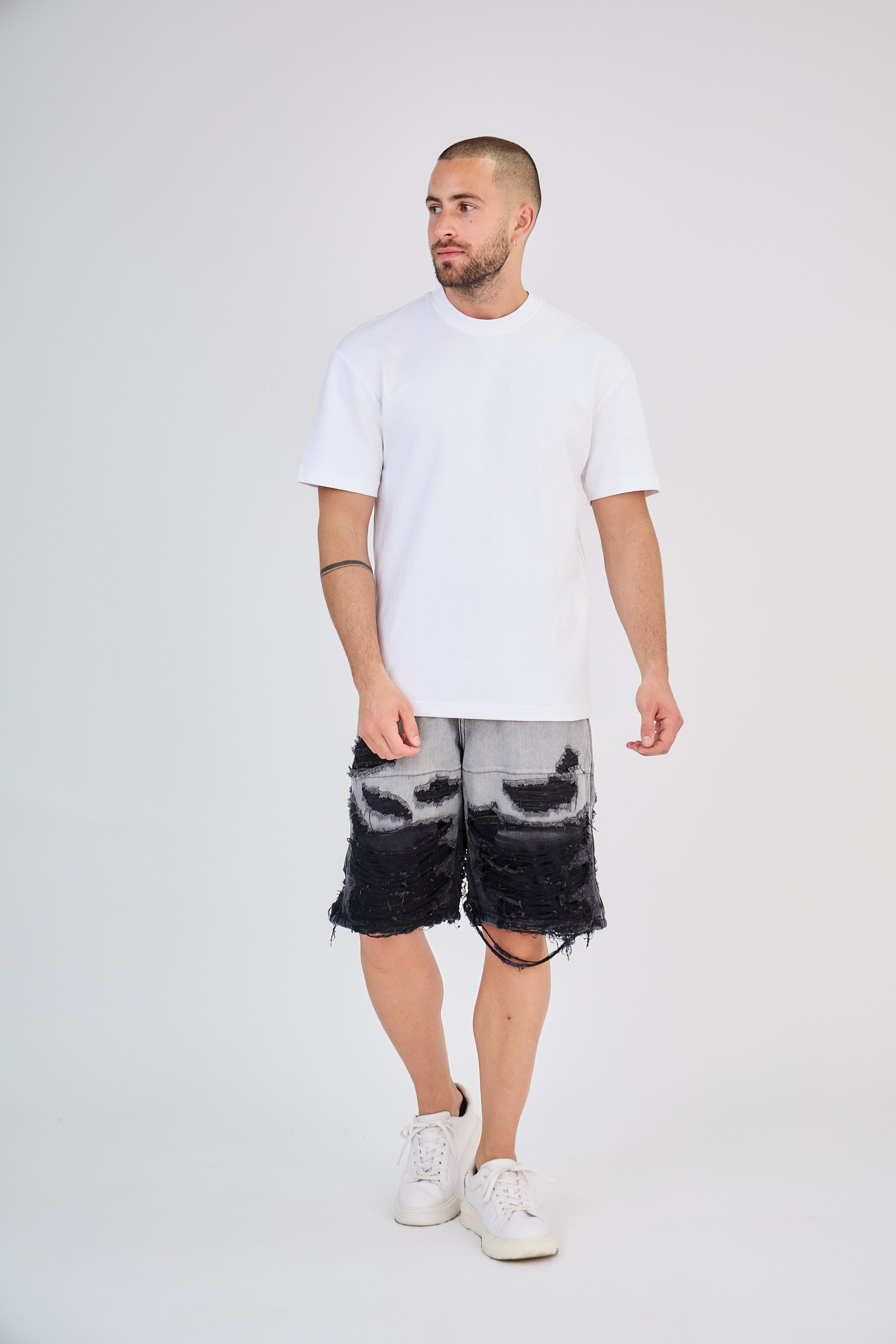 Short Jean Noir Effet Splash