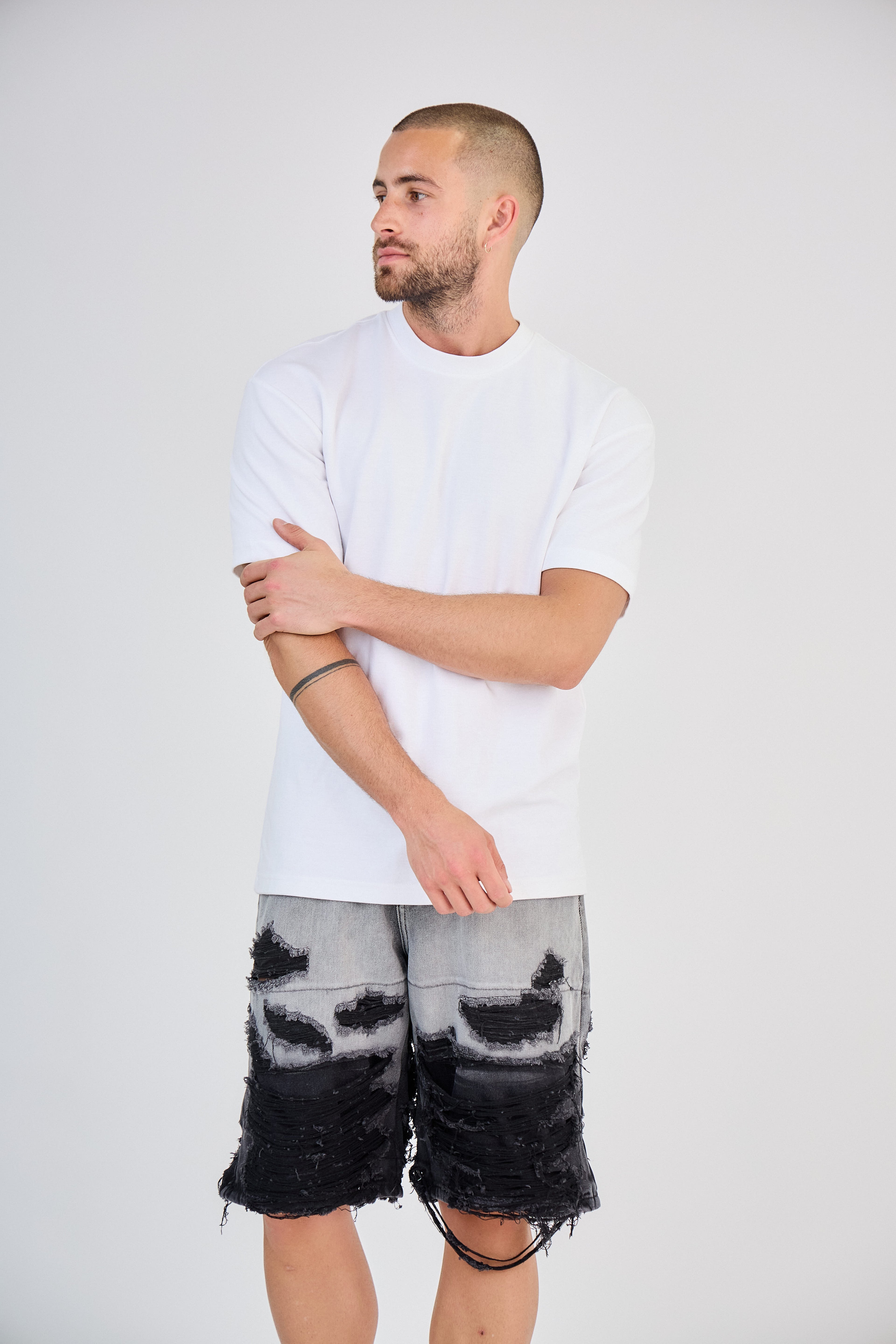 Short Jean Noir Effet Splash