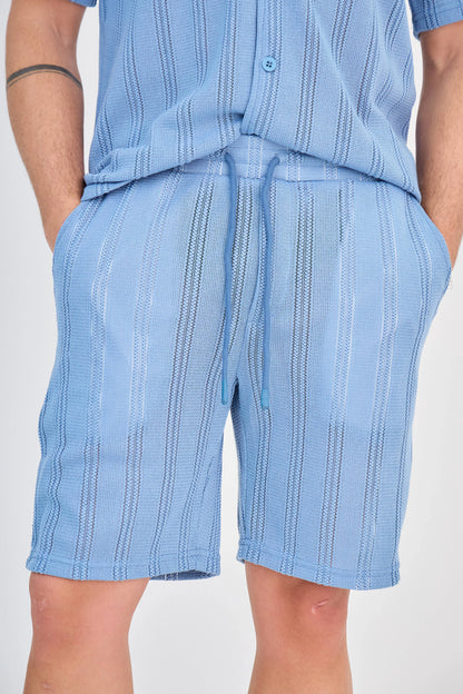 Ensemble Rayure Relief Bleu