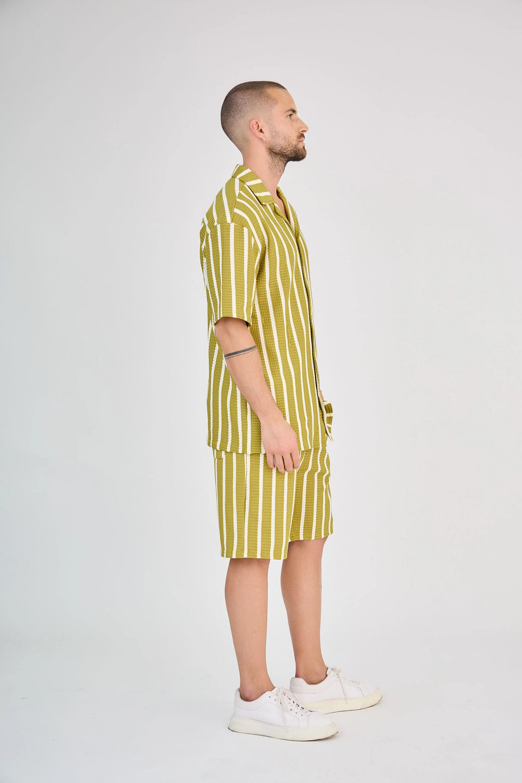 Ensemble Rayure Nid d'Abeille Jaune