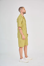 Yellow Honeycomb Stripe Set