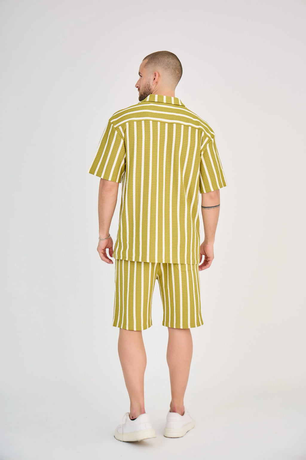 Ensemble Rayure Nid d'Abeille Jaune