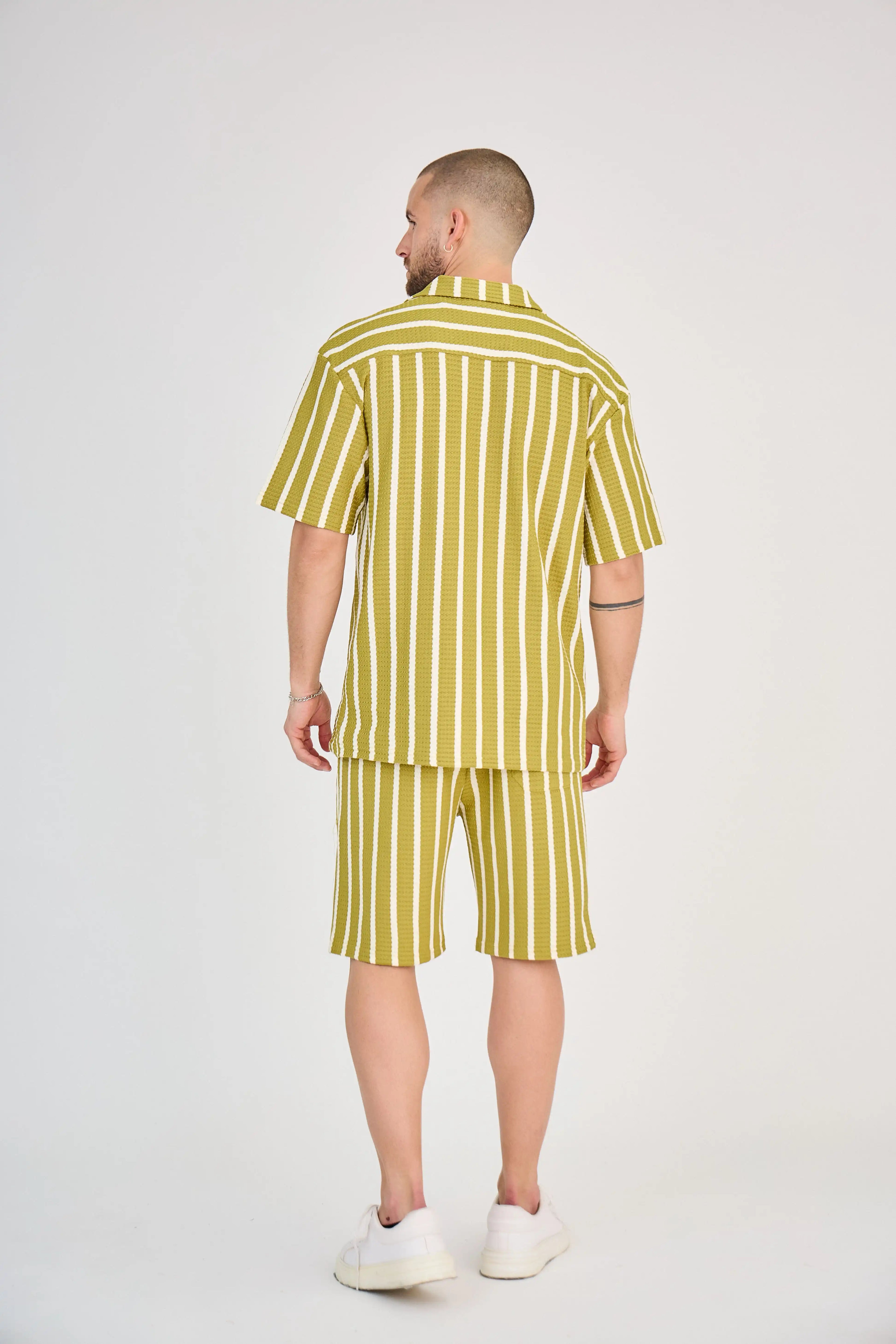 Ensemble Rayure Nid d'Abeille Jaune