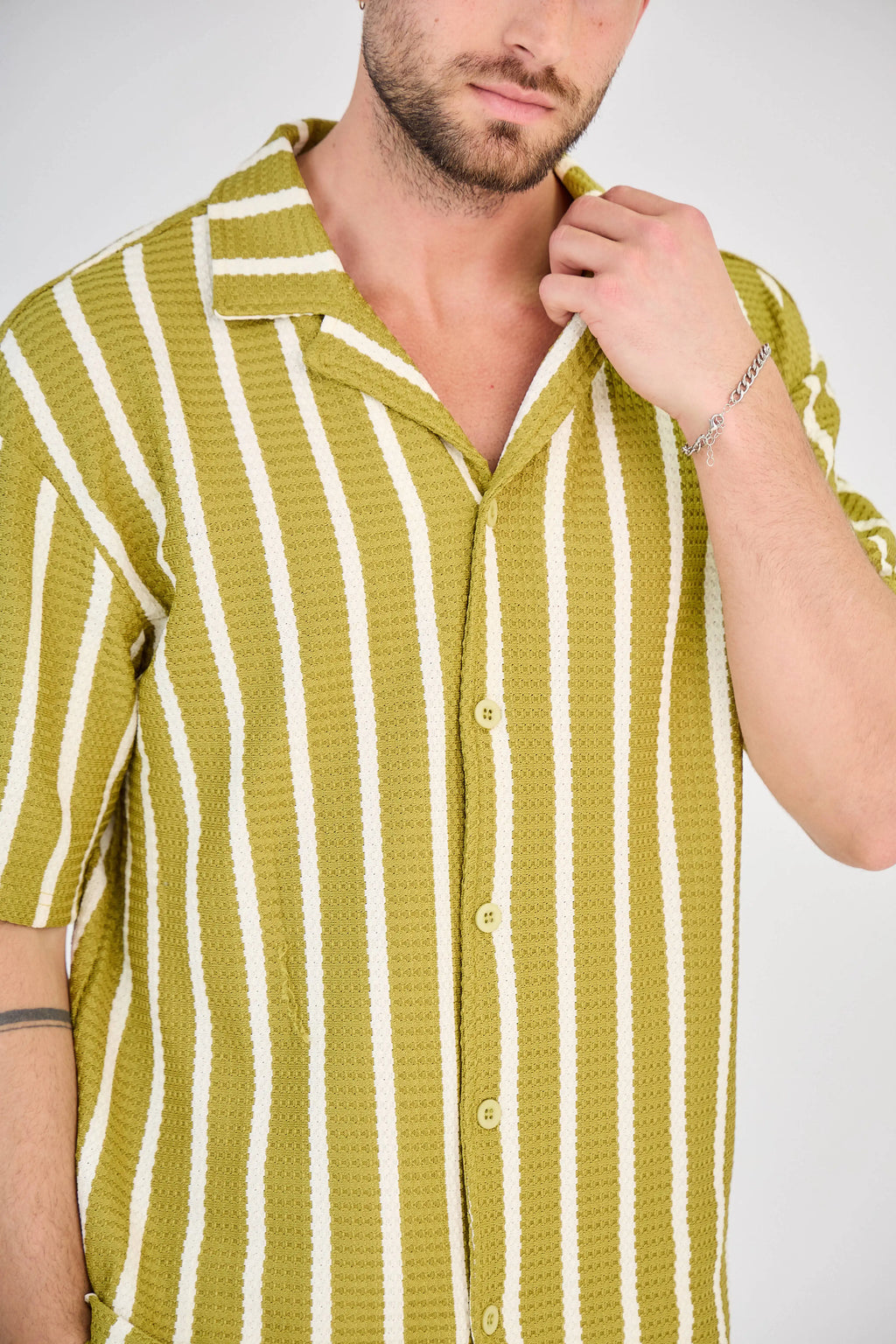 Ensemble Rayure Nid d'Abeille Jaune