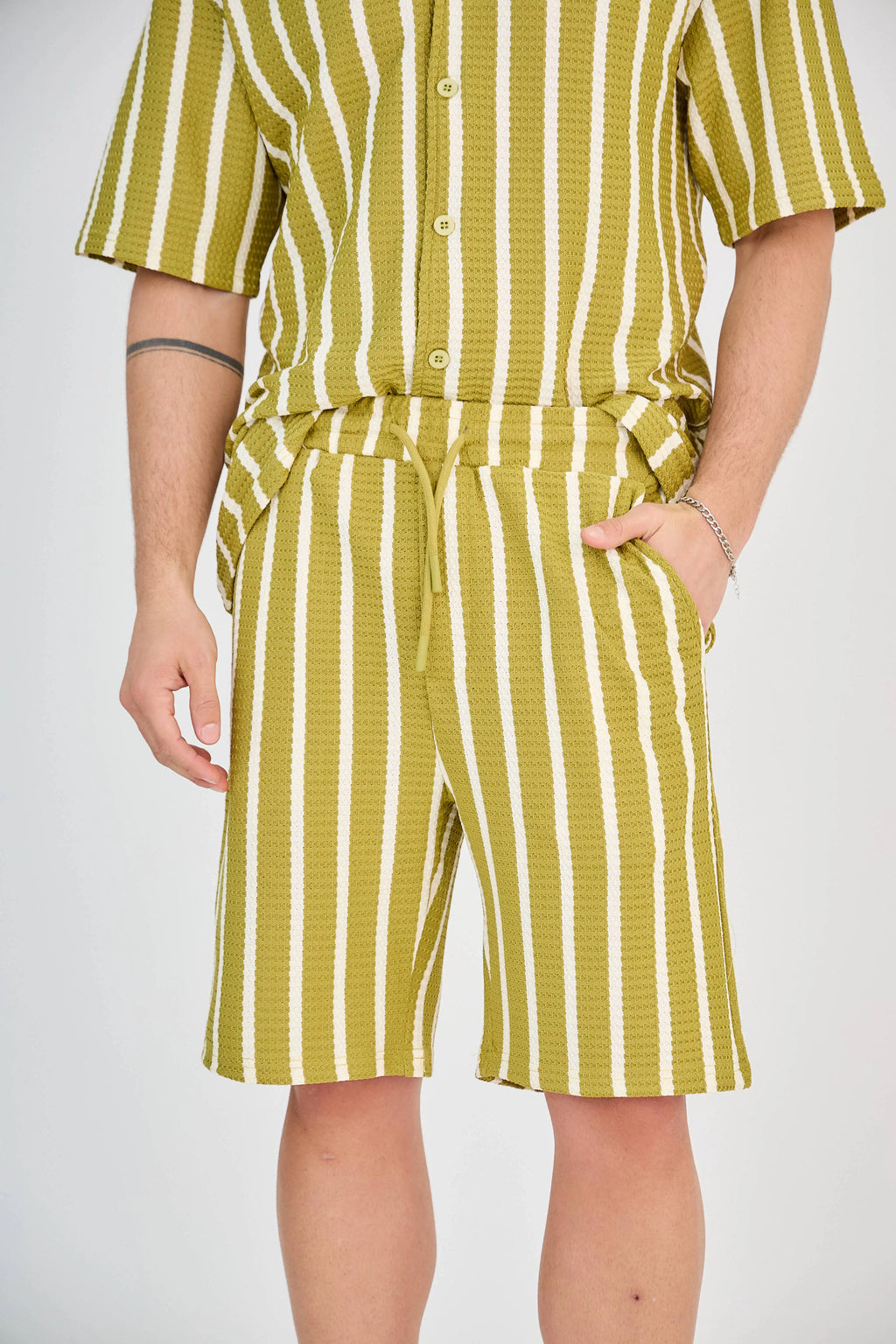 Ensemble Rayure Nid d'Abeille Jaune