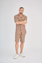 Brown Honeycomb Stripe Set