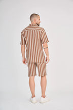 Brown Honeycomb Stripe Set
