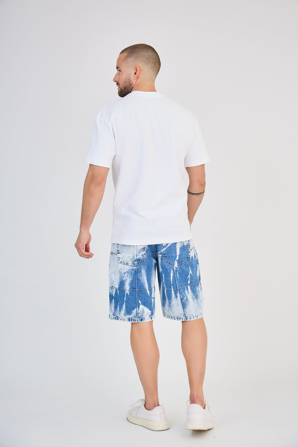 Washed Blue Denim Shorts