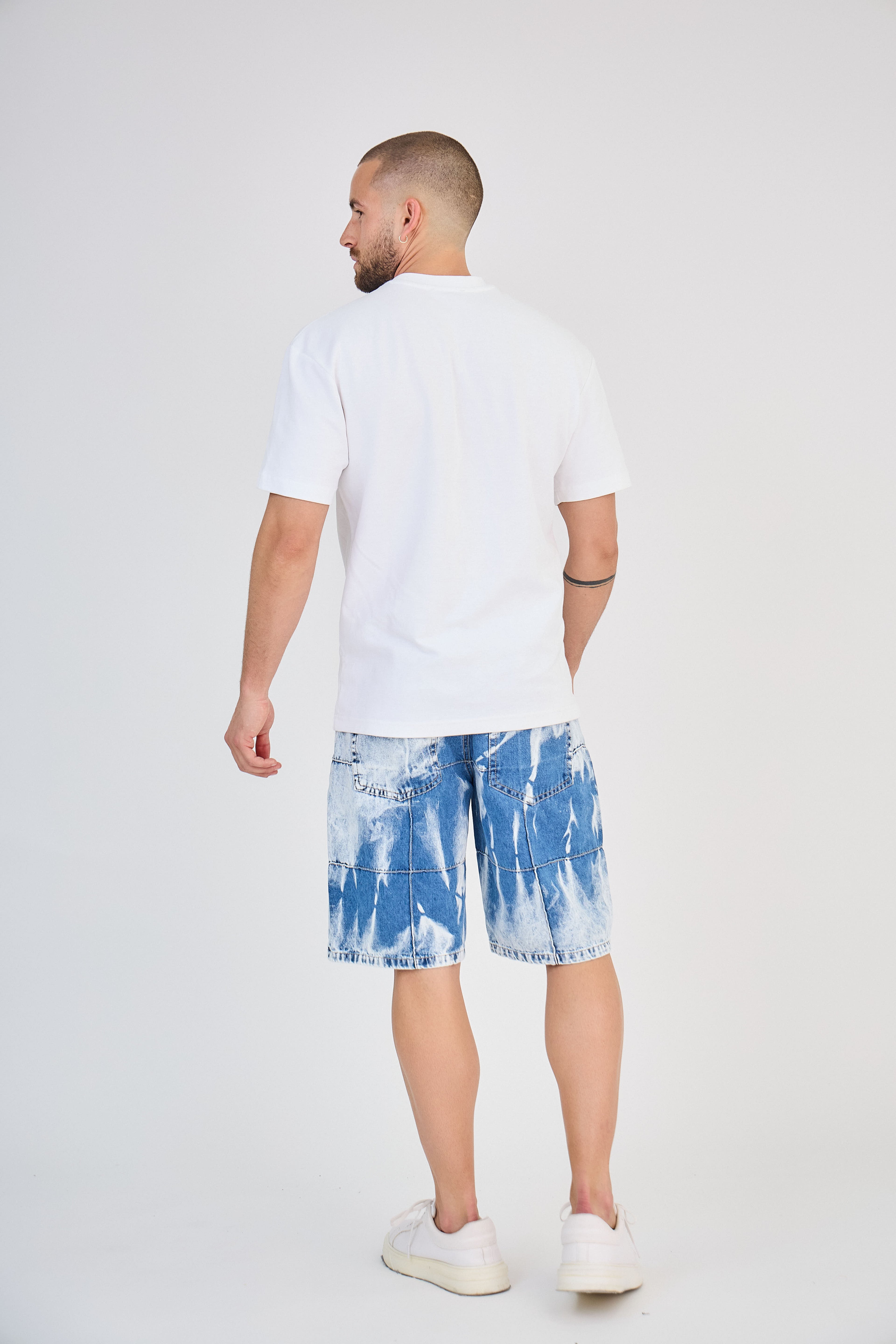 Washed Blue Denim Shorts