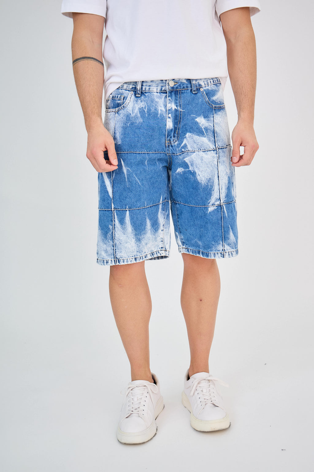 Washed Blue Denim Shorts