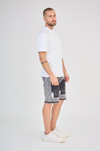 Black Gradient Jean Shorts