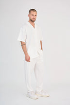 White Fluid Pants Set