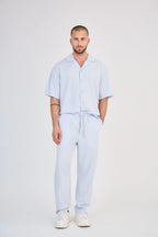 Light Blue Fluid Pants Set