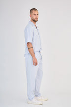 Light Blue Fluid Pants Set