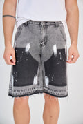 Black Gradient Jean Shorts