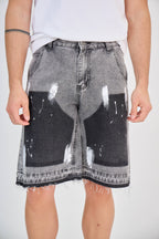 Black Gradient Jean Shorts