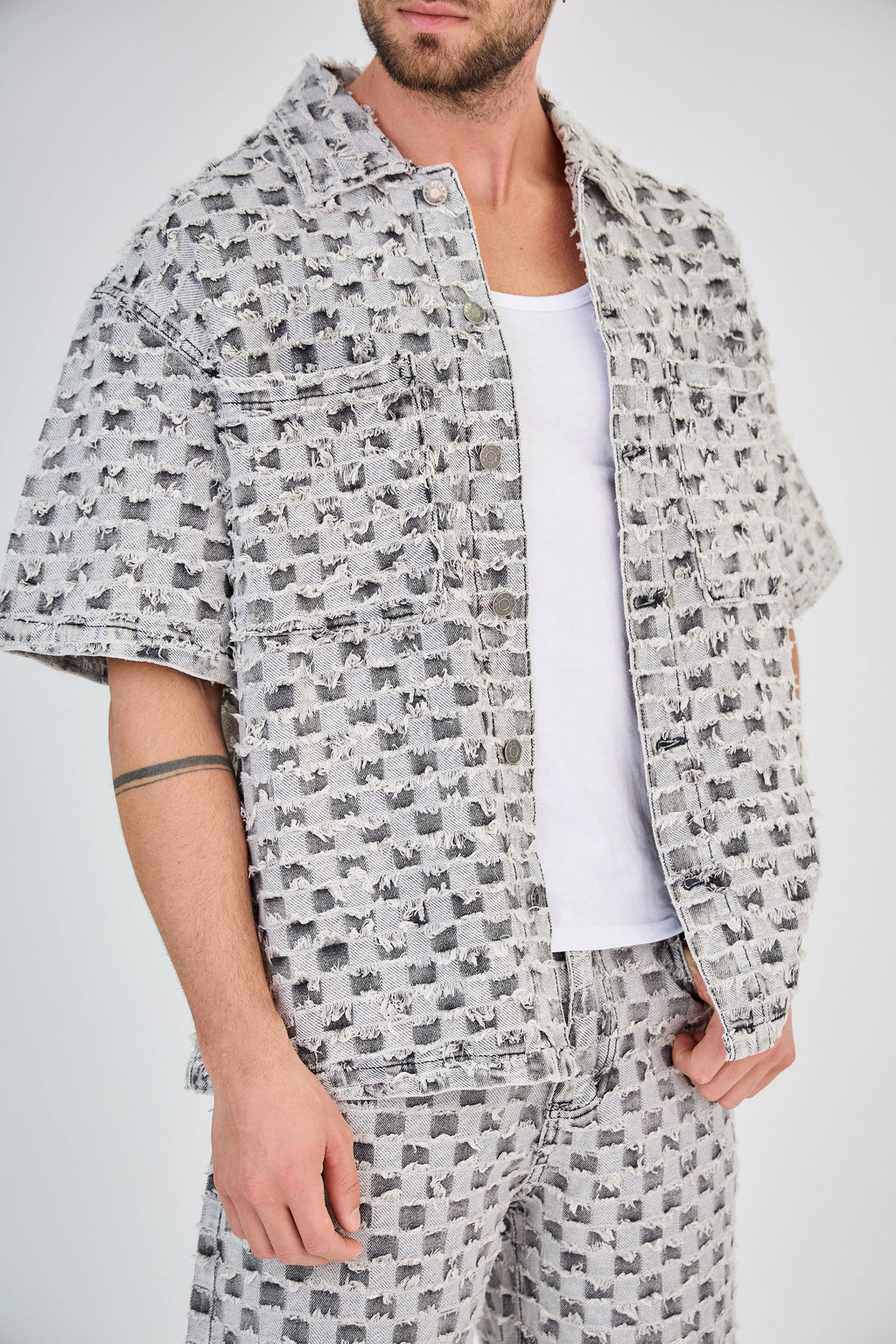 Ensemble Jeans Gris Motif