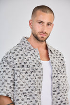 Grey Patterned Jeans Set