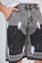 Black Gradient Jean Shorts
