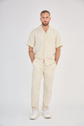 Beige Fluid Pants Set