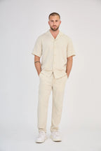 Beige Fluid Pants Set