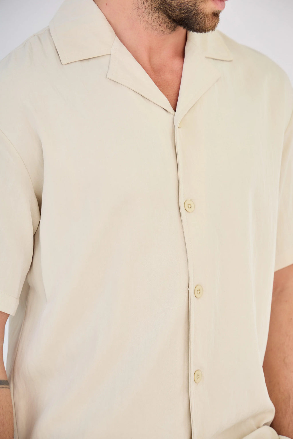 Beige Fluid Pants Set