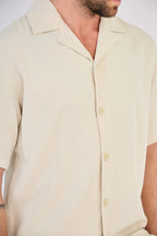Beige Fluid Pants Set