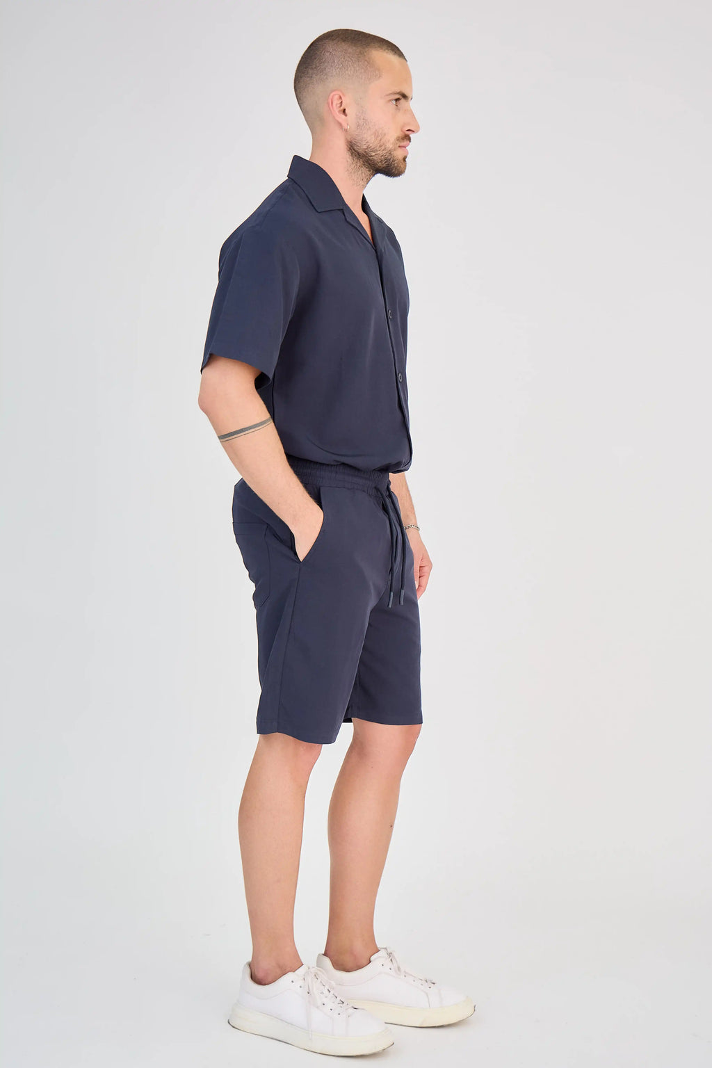 Ensemble Fluide Bleu Marine Short