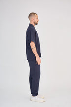 Navy Blue Fluid Pants Set