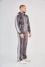 Grey Zipped Velvet Set