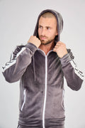 Grey Zipped Velvet Set