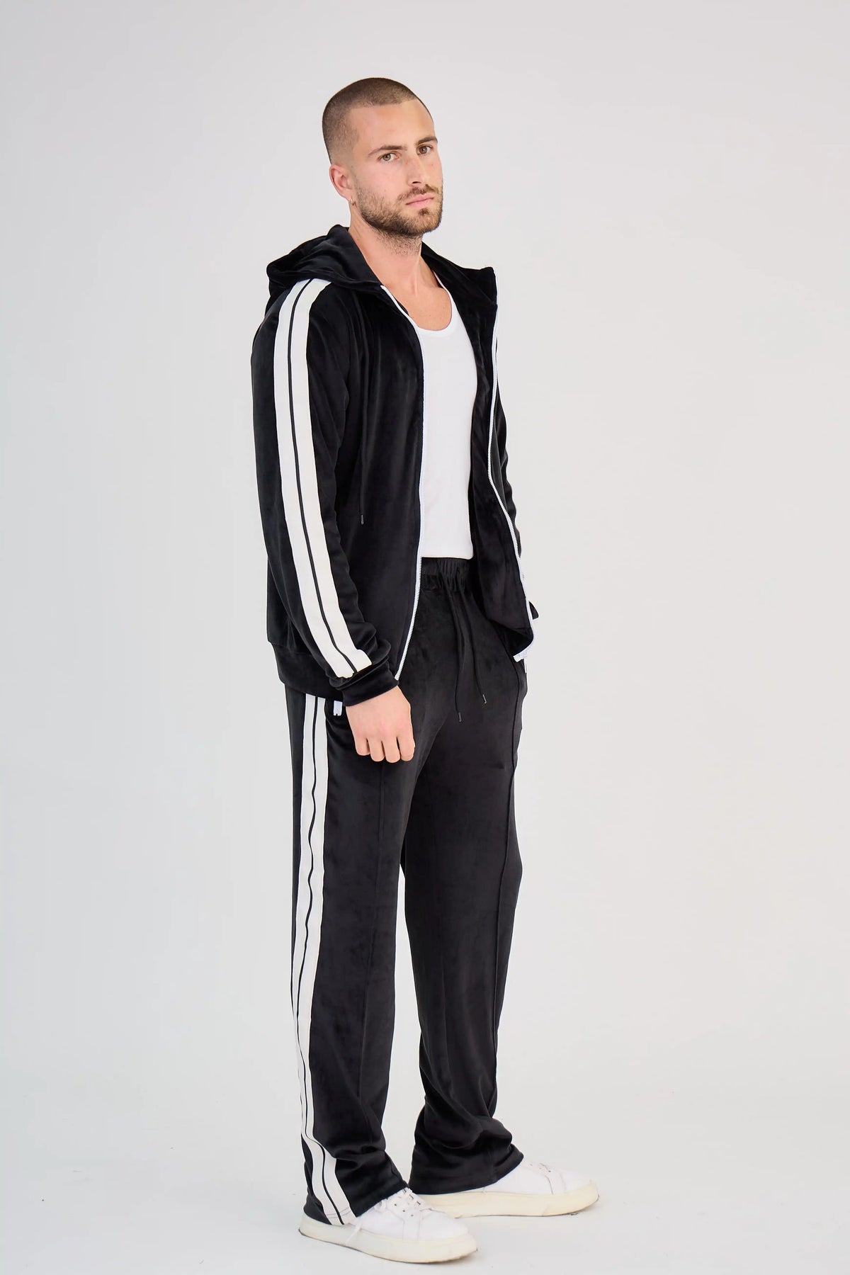 Black Velvet Zip Set