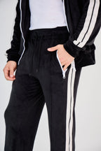 Black Velvet Zip Set