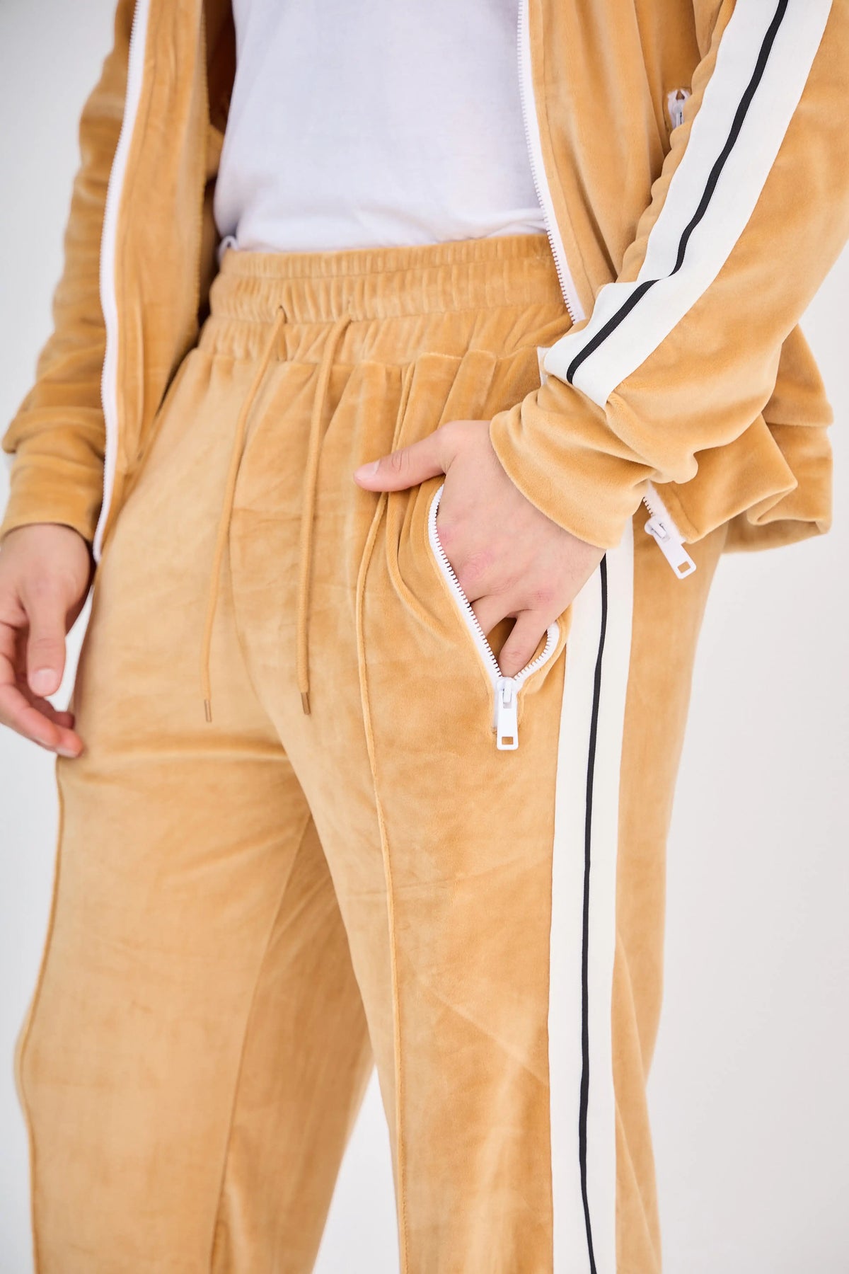 Camel Velvet Zip Set