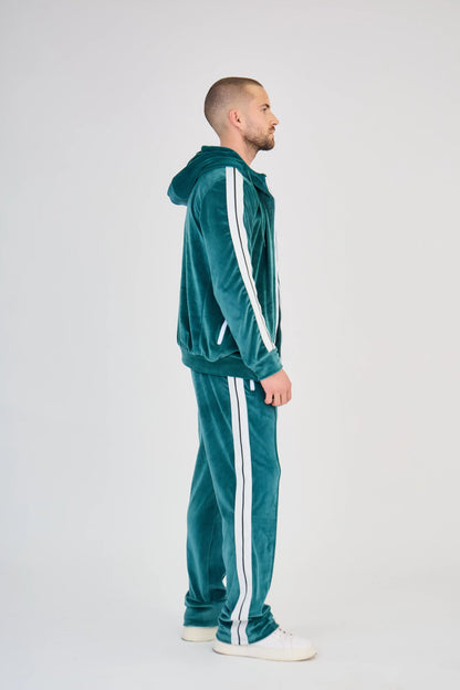 Ensemble Velours Zippé Vert