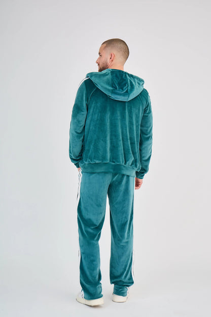 Ensemble Velours Zippé Vert