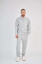 Chic Grey Heather Polo Set