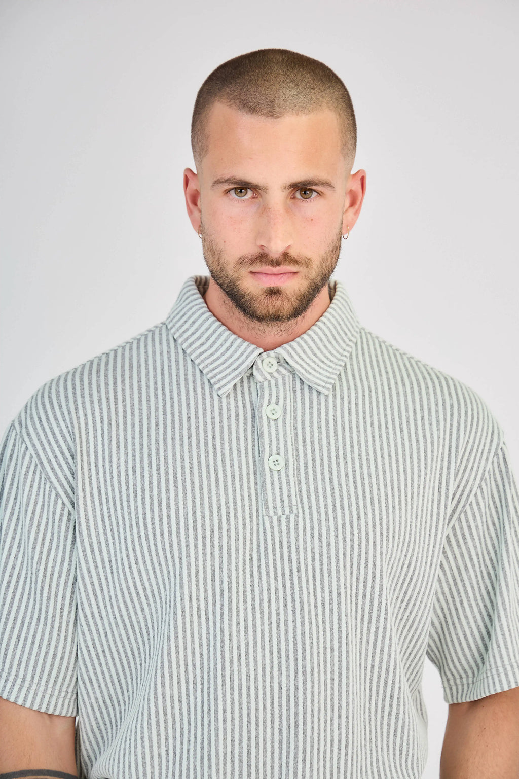 Ensemble Maille Rayée Vert Short