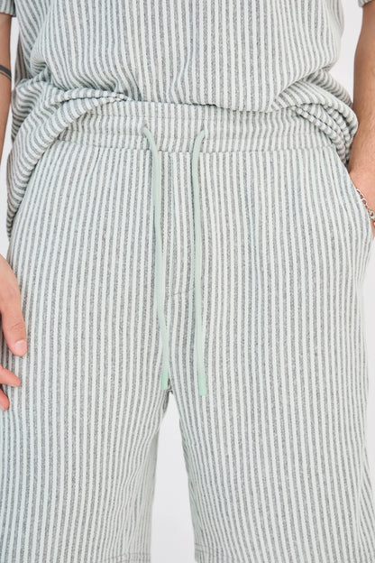 Ensemble Maille Rayée Vert Short