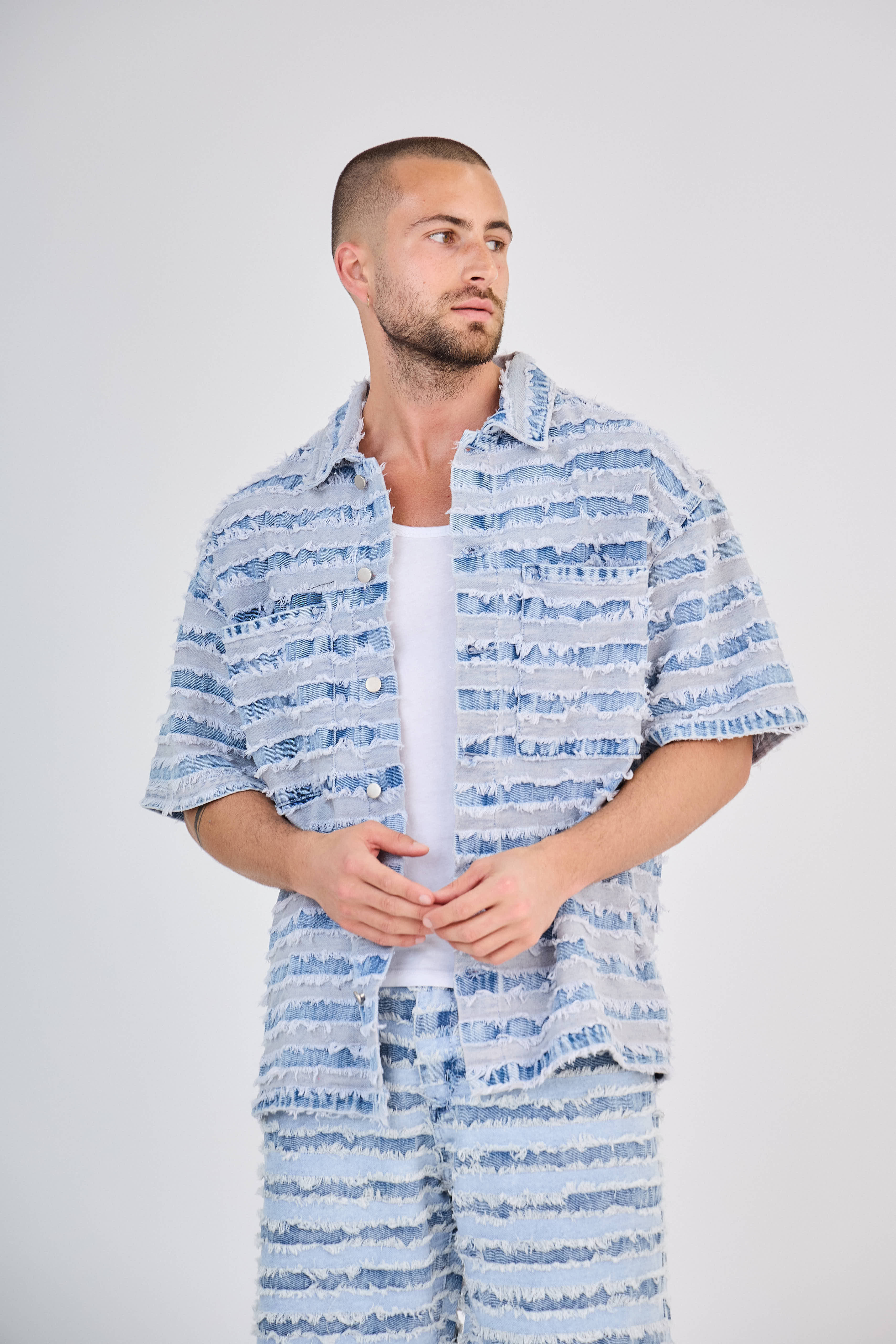 Ensemble Jeans Bleu Clair Tie-Dye