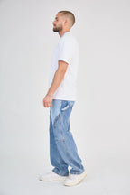 Light Washed Two-Tone Blue Jeans