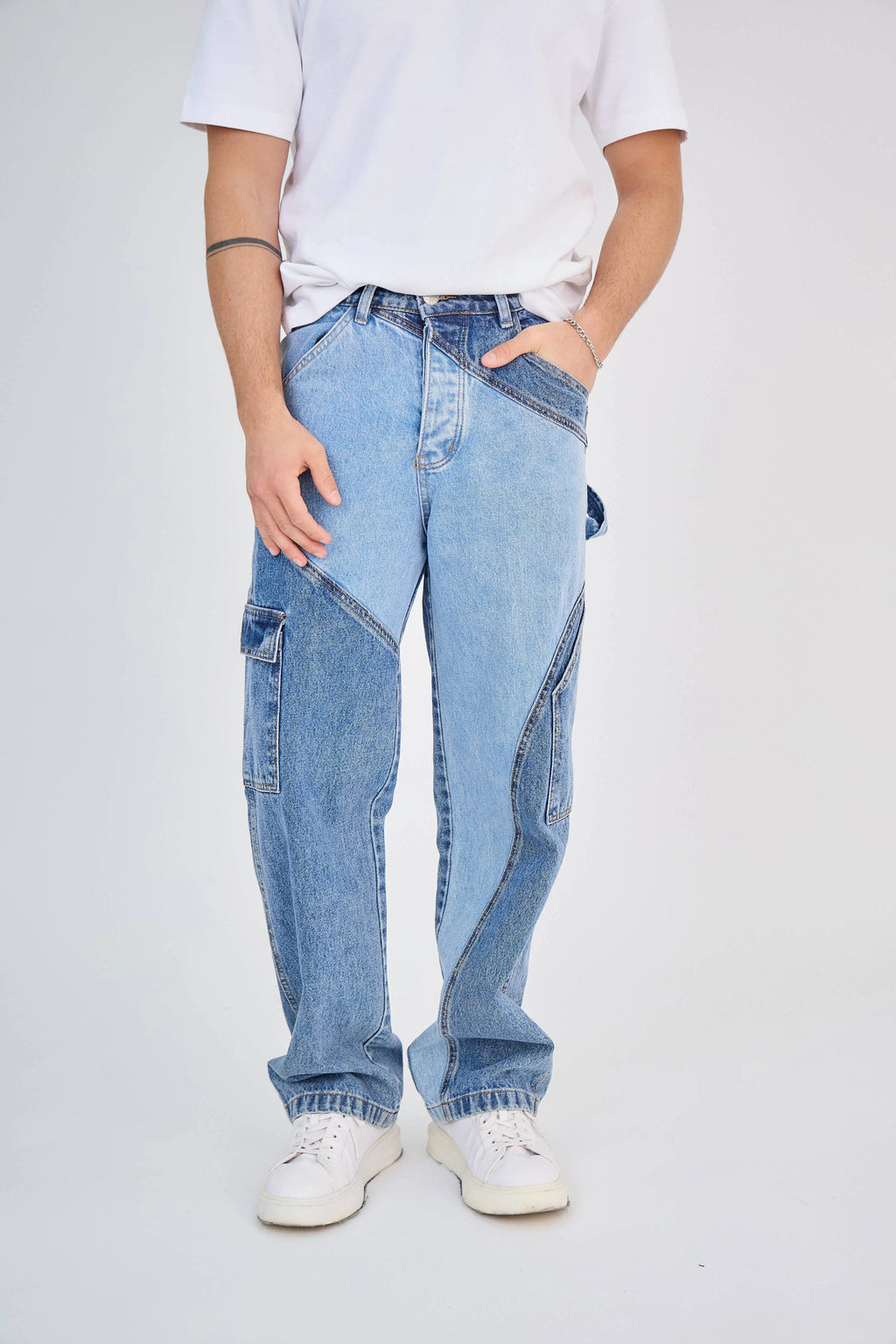 Jean Bleu Bicolore Délavé Léger