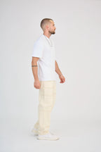 Ecru Cargo Jeans