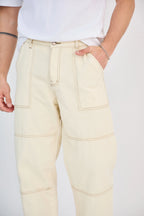 Ecru Cargo Jeans