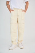 Ecru Cargo Jeans