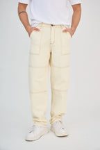 Ecru Cargo Jeans